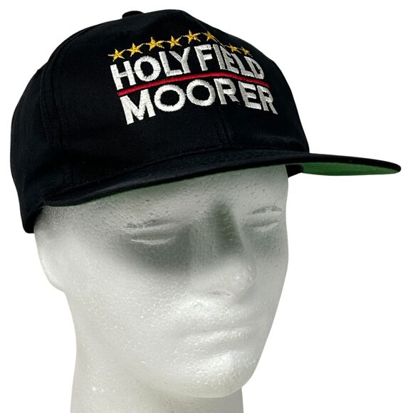 Vintage Evander Holyfield vs Michael Moorer Baseball Cap Hat Boxing Match Black - Picture 1 of 11